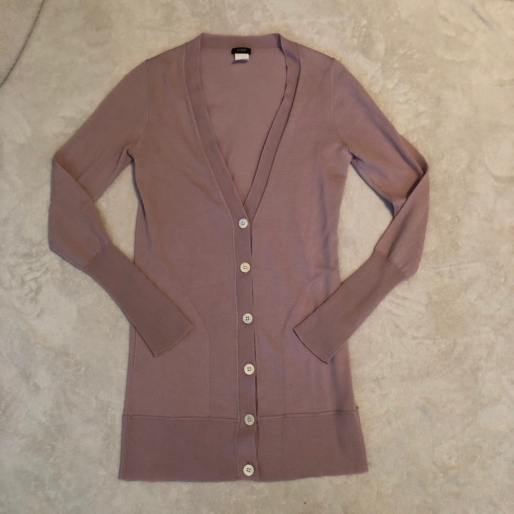J.Crew Merino Wool Lavender Cardigan